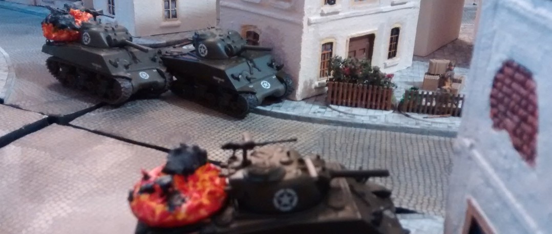 Der Sherman am Rathaus ist doch etwas zögerlich.