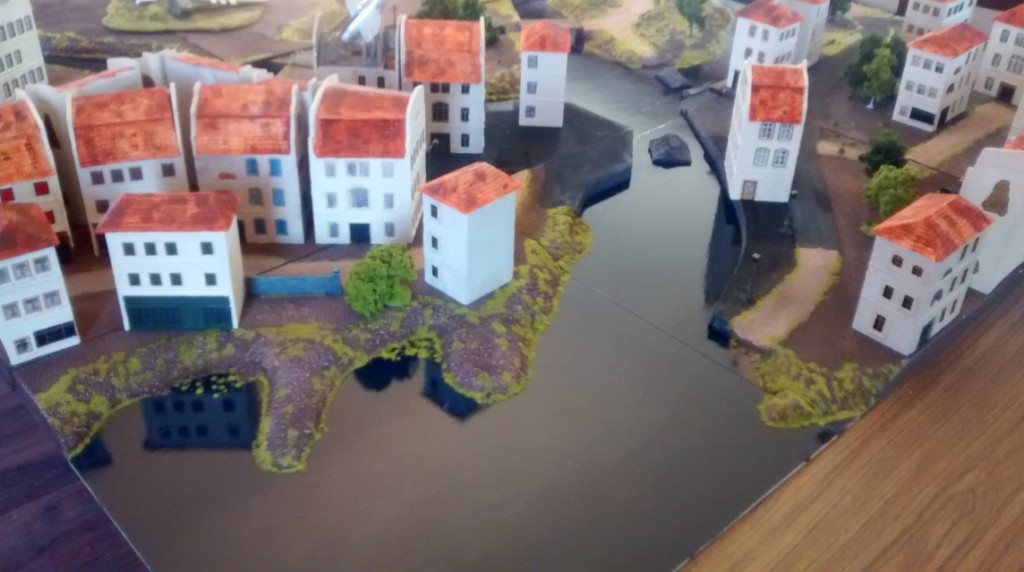 Die bespielbare Table-Top-Dioramenplatte "Schelde / Walcheren" im Maßstab 1:72 / 20mm.