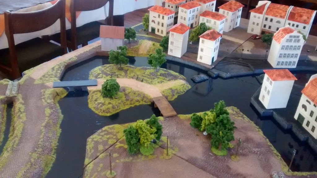 Die bespielbare Table-Top-Dioramenplatte "Schelde / Walcheren" im Maßstab 1:72 / 20mm.