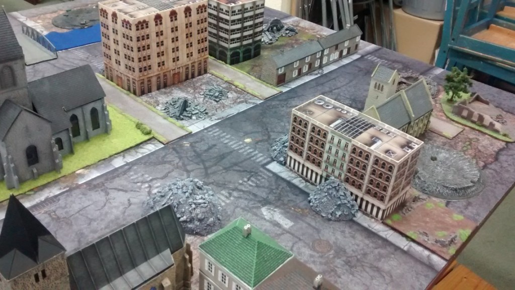 Die Spielplatte des Table-Top-Game-Event "Berlin 1945" am 07.05.2016 im Fantasyladen in Mainz.