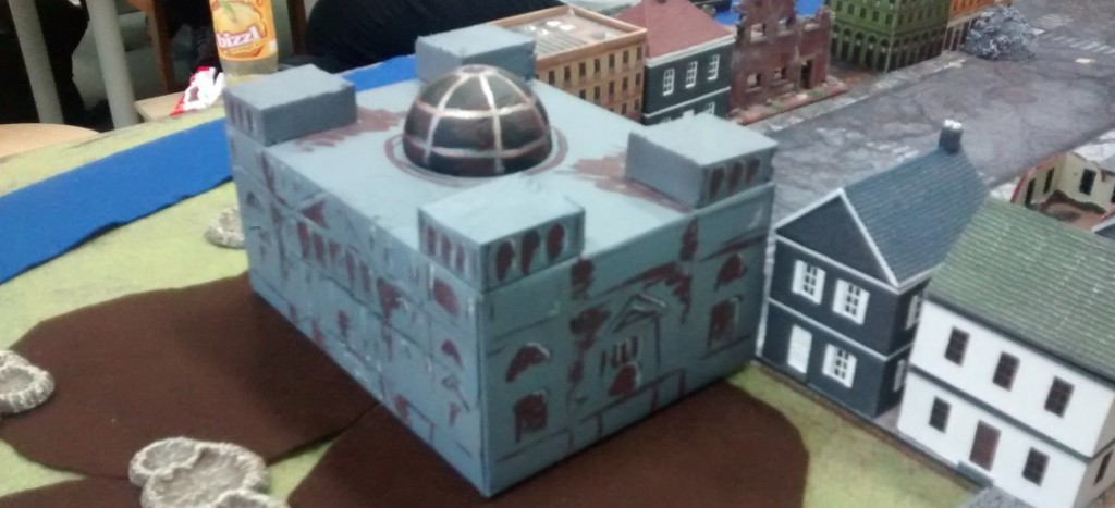 Der Reichstag auf der Spielplatte des Table-Top-Game-Event "Berlin 1945" am 07.05.2016 im Fantasyladen in Mainz.