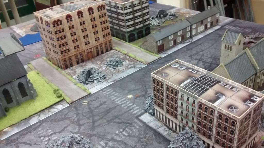 Die Spielplatte des Table-Top-Game-Event "Berlin 1945" am 07.05.2016 im Fantasyladen in Mainz.