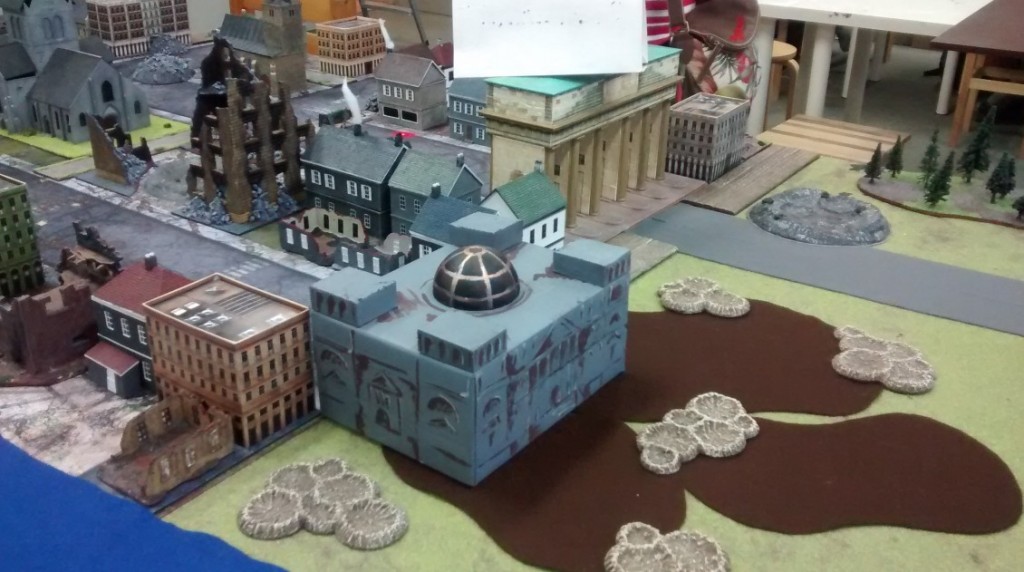 Die Spielplatte des Table-Top-Game-Event "Berlin 1945" am 07.05.2016 im Fantasyladen in Mainz.