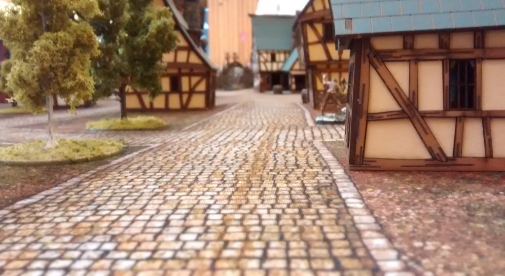 Frost Grave: die Dorfstraße mit den Laser-Cut-Häusern