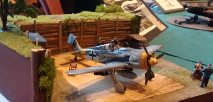 Diorama Focke-Wulf FW 190 auf Feldflugplatz