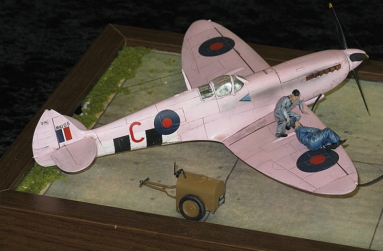 Rosa Spitfire PR. MK XI vom 16. SQN. der RAF (1943). Die Fotos entstanden auf den Kurpfälzer Modellbautagen 2016 (#2)