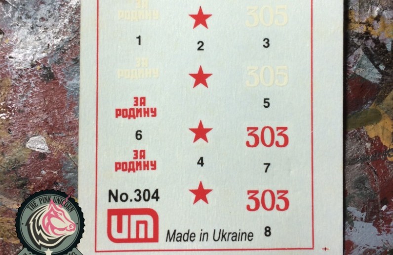 Die Decals der SU-76 von UM Ukraine Models (Art.No 304)