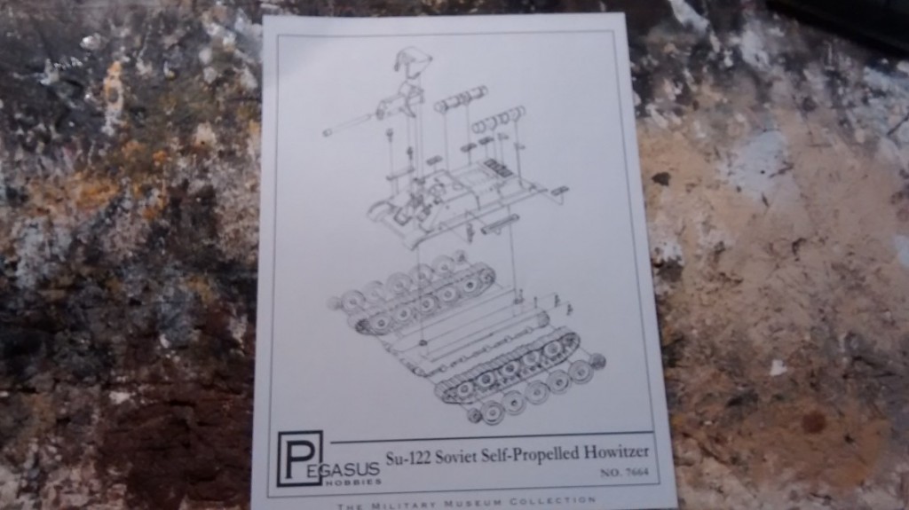 Die spartanische Bauanleitung des Pegasus-Bausatz Nr. 7664 "SU-122"