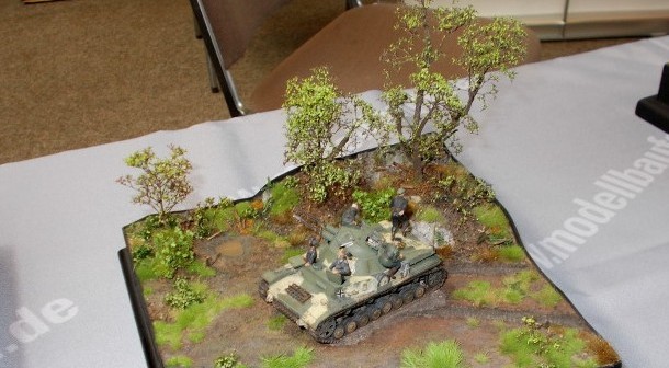 Auch selten: der Flakpanzer Kugelblitz auf einem Diorama.