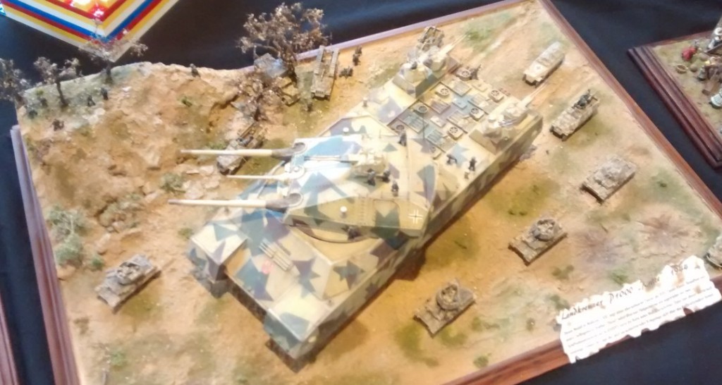 Der Landkreuzer P1000 "Ratte" auf dem Diorama der Kurpfälzer Figurenfreunde