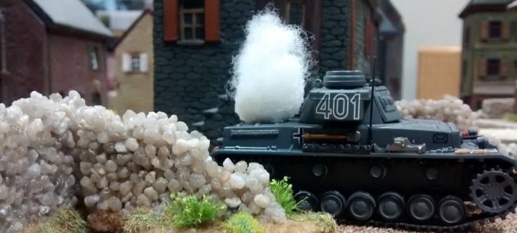 Rumms! Da hat der Panzer IV den ersten Treffer.