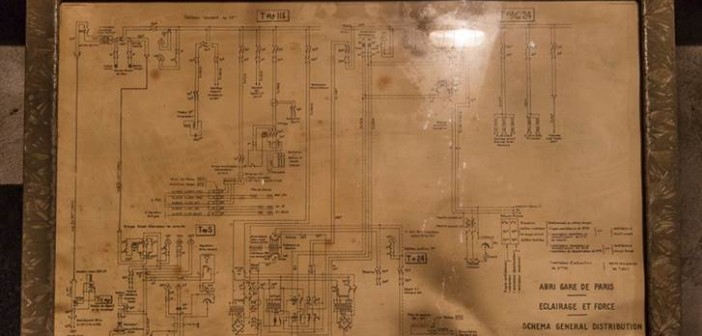 Der zugehörige Schaltplan im Bunker unter dem Gare de l'Est.