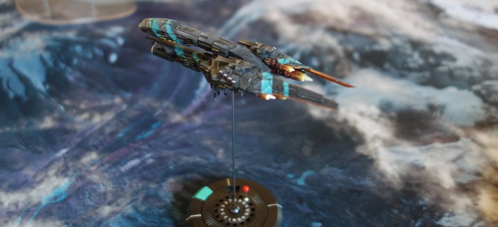 Spieltisch Dropfleet Commander (Hawk Wargames) auf der Do or Dice 2017