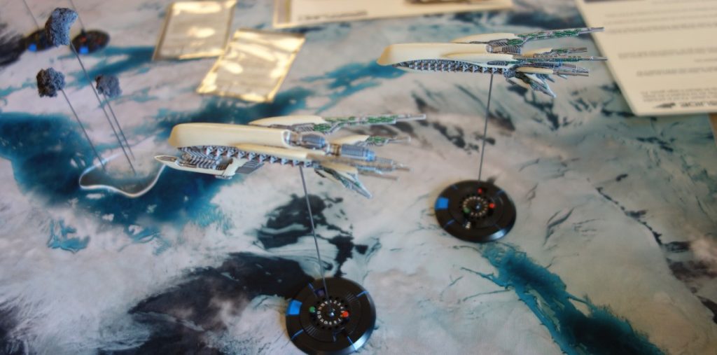 Spieltisch Dropfleet Commander (Hawk Wargames) auf der Do or Dice 2017