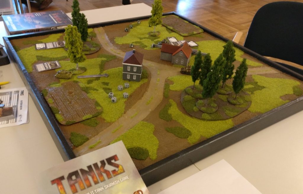 Der Spieltisch von Tanks (Gale Force Nine) auf der Do or Dice 2017.