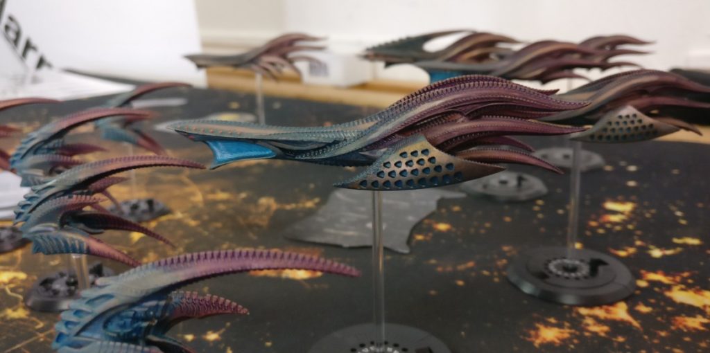 Spieltisch "Dropfleet Commander" von Ad Arma aus Speyer auf der Table Topia in Aschaffenburg