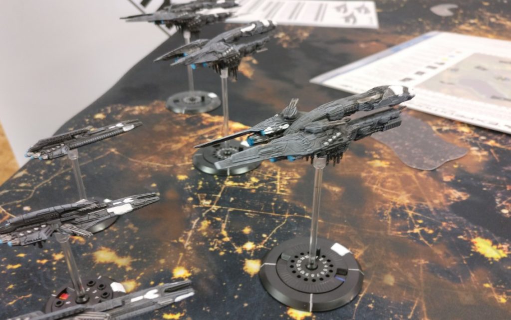 Spieltisch "Dropfleet Commander" von Ad Arma aus Speyer auf der Table Topia in Aschaffenburg