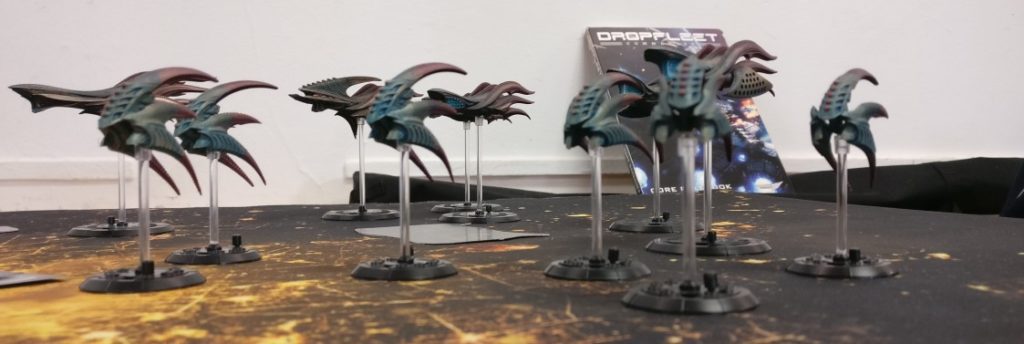 Spieltisch "Dropfleet Commander" von Ad Arma aus Speyer auf der Table Topia in Aschaffenburg