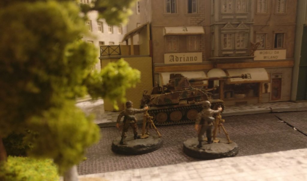 Blick in die Sackheimer Kirchstraße auf der Spielplatte "Königsberg 1945"