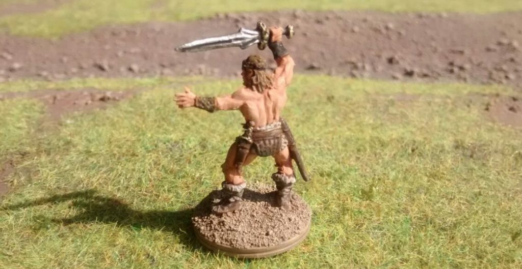 Conan der Barbar, bereit für ein Spiel "Ugah Ugah".