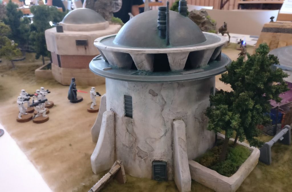 Spieltisch Star Wars Legion (BATUU -Spielmatte von Matthias Grüttke) auf der 1. Hammerzeit auf dem  6. Rhein Main Multiversum des Tabletop Club Rhein-Main e.V. in Nidderau