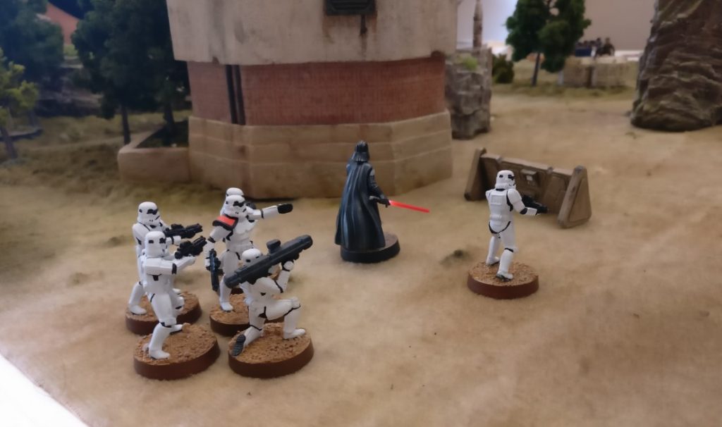 Spieltisch Star Wars Legion (BATUU -Spielmatte von Matthias Grüttke) auf der 1. Hammerzeit auf dem  6. Rhein Main Multiversum des Tabletop Club Rhein-Main e.V. in Nidderau