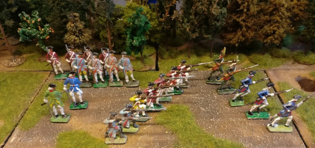 Die Gruppe Zinnfiguren #4 von Nürnberger Meisterzinn von schräg oben.