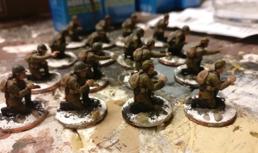 Hier sind die Figuren aus dem Plastic Soldier Set WW2G20001 Russian 45mm Anti-Tank Gun fast fertig.