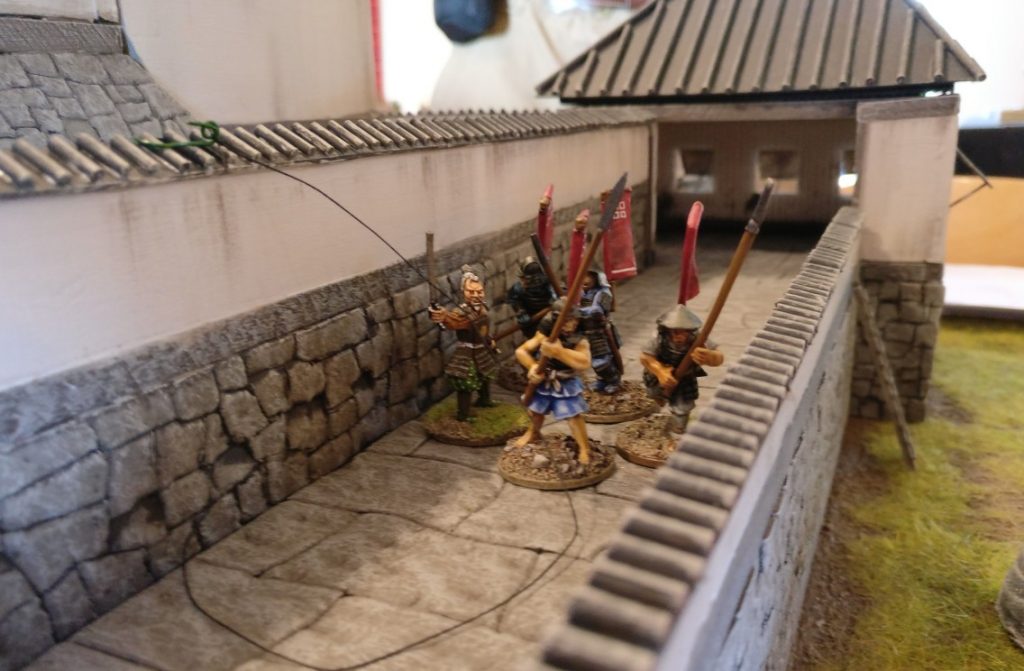 Spieltisch "Shogun" (Regelwerk This very Ground) der Hamburger Wargaming Club und der Kieler Tischrabauken