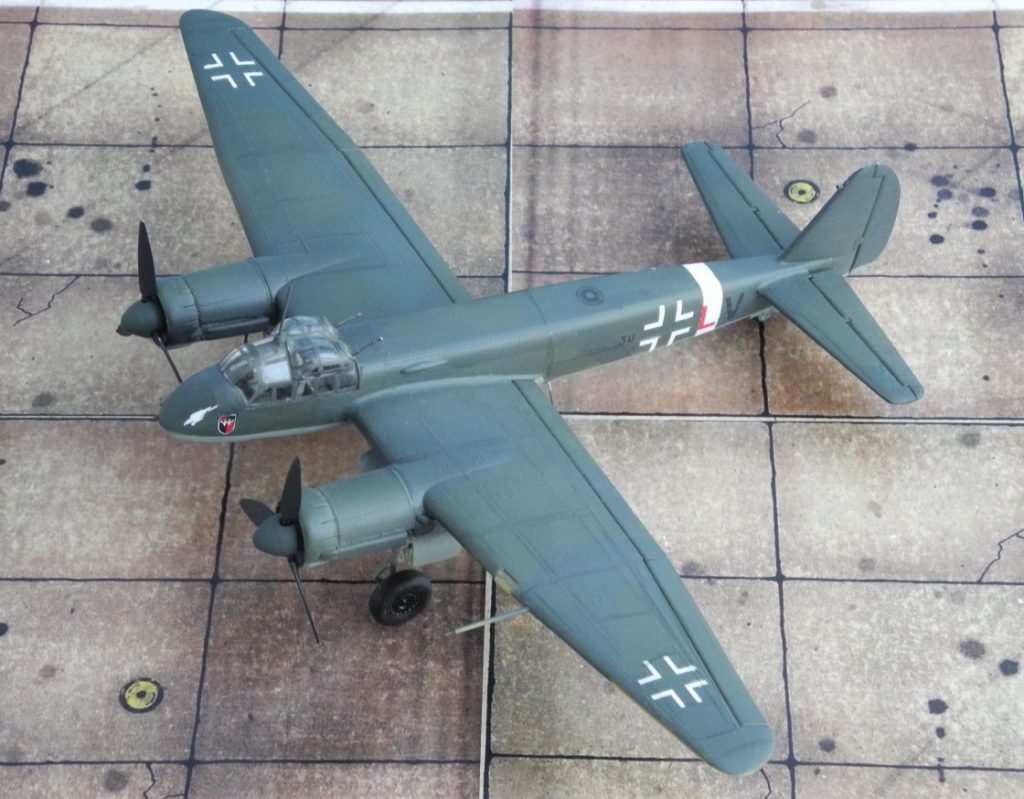 Das Modell stellt eine Junkers Ju 88 C-6 des Zerstörergeschwaders 26 dar.  (Modell: Ju 88 C-6 von Italeri 022)