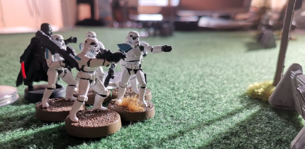 Star Wars Legion: Pink Assault der Aliens. Dog Fight mit den Rebellen unter Droidencommander H2D2.  General Akbar, Nien Nunb und Hrcheck Kal Fas