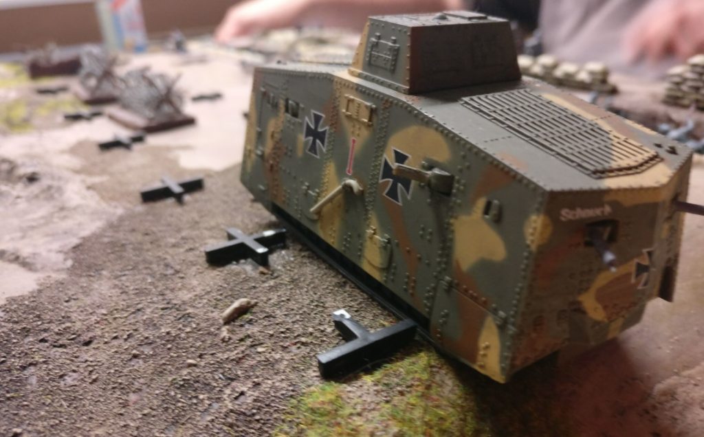 Ein deutscher Panzer A7V.