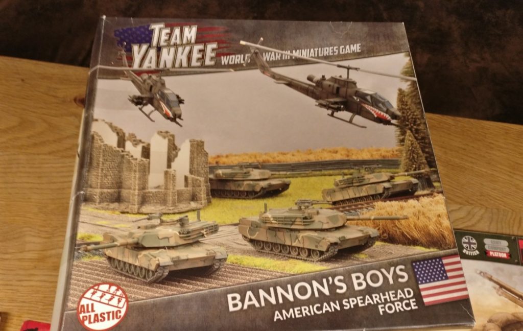 "Bannon's Boys", das Set mit dem M1 Abrams von Flames of War liefert etwas Kanonenfutter für die T-72. Ein paar Leoparden wären mir lieber gewesen. Aber es ist ein Einstieg in Team Yankee von Flames of war.