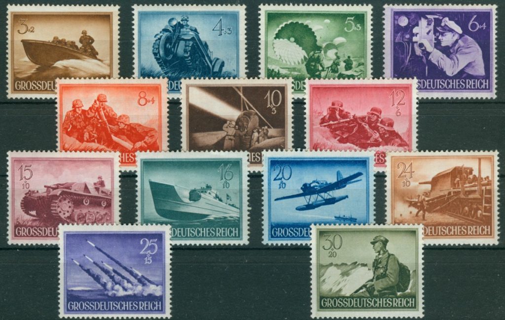Honischers Flachdioramen: Briefmarken-Serie "Tag der Wehrmacht 1944"