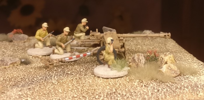 Eine einzelne Italeri PaK 40 AT Gun 7,5cm nahe El Alamein