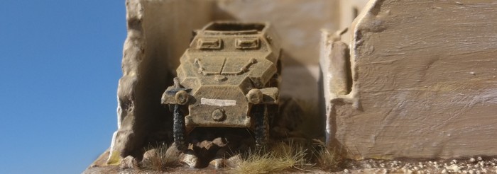 Das Sd.Kfz.251 steht auf dem Schutt in der RPG-7-Ecke.