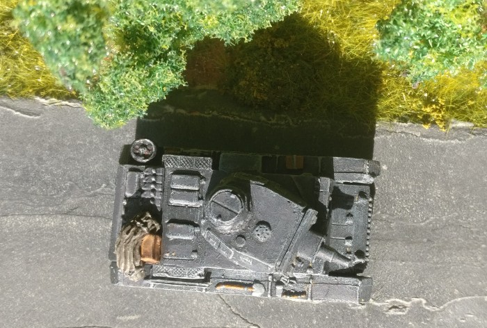 Blick von oben auf den Panzer III Ausf. N des  Pz.Rgt. 36 der 14. Pz.Div.