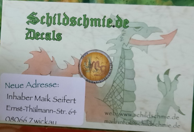 Die Schildschmiede. Hier holte XENA seine Decals für seine SAGA-Wikinger.