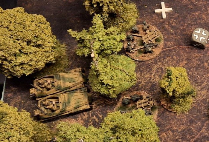 Erneuter Feuerschlag der beiden 15cm Nebelwerfer des Nebelwerfer-Regiment 55 und der beiden Sd.Kfz. 250/7 – leichter Schützenpanzerwagen (schwerer Granatwerfer) des Panzer-Grenadier-Regiment 110.