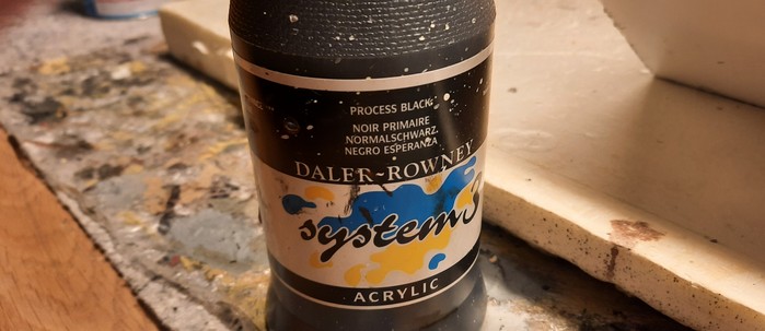 "Process Black" von Daler Rowney - aus Sturmines Materiallager. Die Rettung.