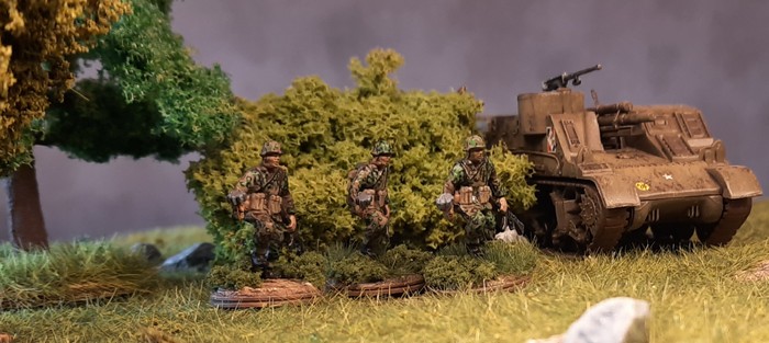 Ergebnis mit der Uniform im "Eichenlaubmuster Frühling/Sommer". Die neue Serie der Tüpfeltarner für mein Panzergrenadier-Regiment 60 der 116. Panzer-Division.