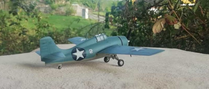 Die Grumman F4F Wildcat der US Navy aus der Nähe.