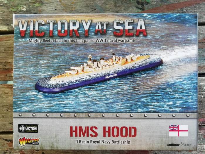 Die "HMS Hood" von Victory at Sea. Ein Modell des britischen Schlachtkreuzers im Maßstab 1:1800.