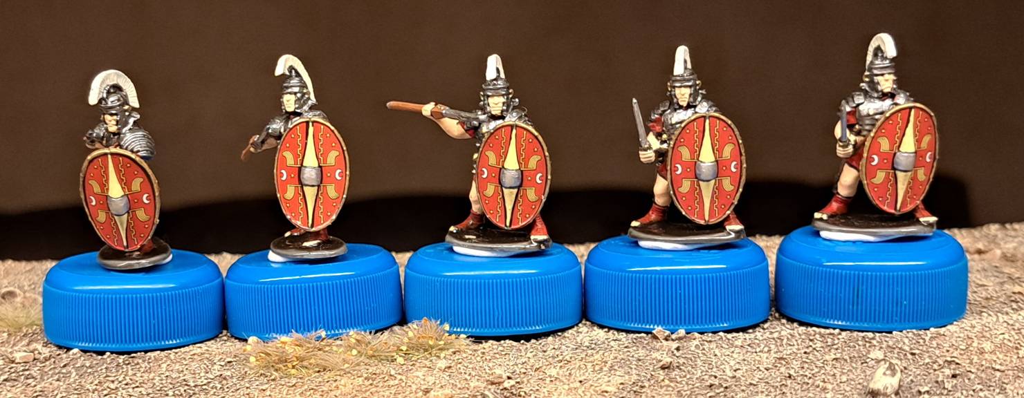 Fünf Prätorianer aus dem Set Hail Caesar Imperial Roman Praetorians von Warlord Games (Serie Hail Cesar)