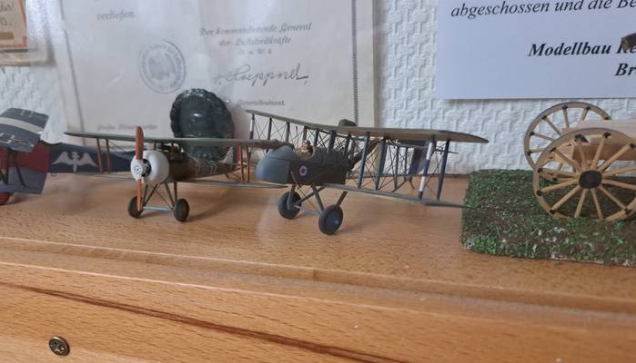 Modellflugzeuge aus der Zeit des ersten Weltkriegs im Museum Grebwarden.