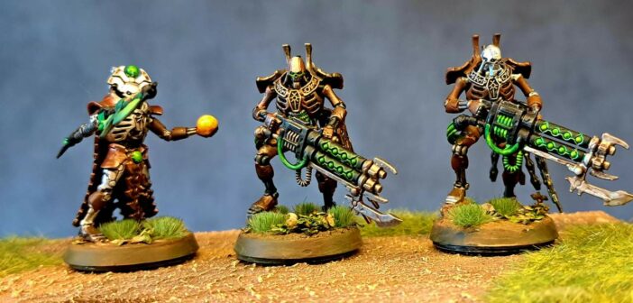 Der Necron Hochlord und seine Warscythe und sein Resurrection Orb