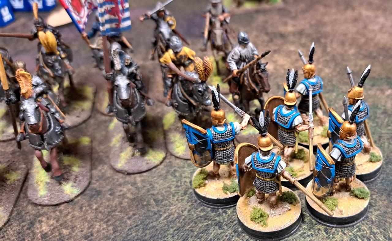 Gefecht der Veteranen mit den burgundischen Reitern.