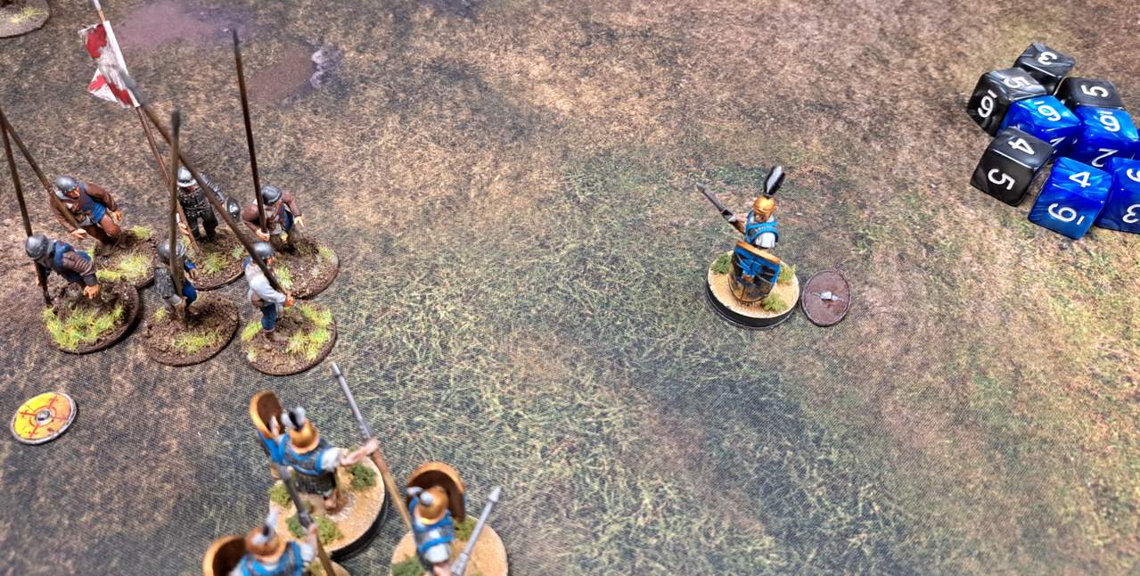 Der Erfolg hat seinen Preis, wie man an dem letzten der Triarii rechts erkennen kann.