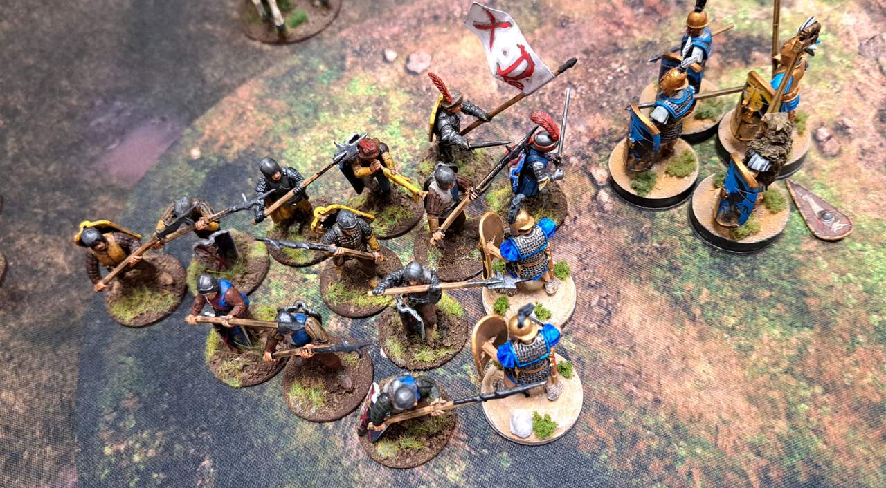 Das ungleiche Gefecht: 4 unerschrockene römische Krieger gegen 10 burgundische Krieger