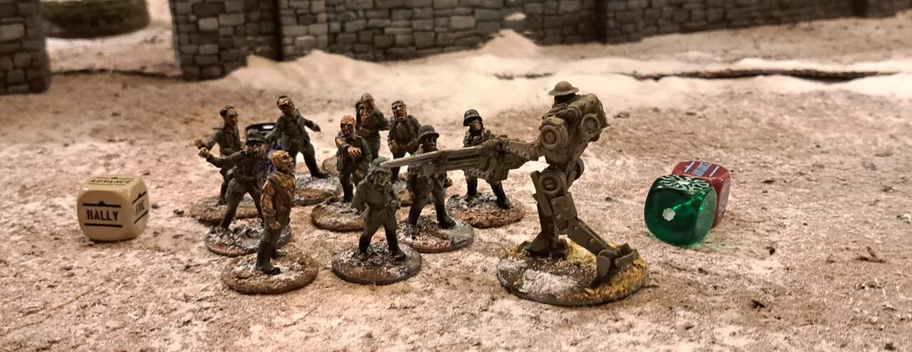 Infanteriezug vor den Mauern der Burg Wulfenheim